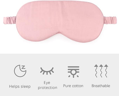 HBHLFZ Sleep Mask 2 Pack - Bamboo Viscose Fiber Sleeping Eye Mask - with Elastic Band/Headband - Comfort Sleeping Shade - for Nighttime Sleeping, Traveling & Napping（Pink）