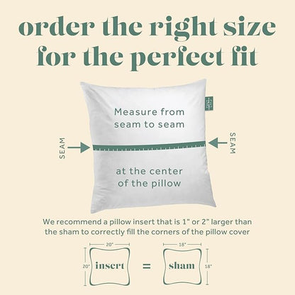 ComfyDown Decorative Throw Pillow Insert, Down and Feathers Fill, 100% Cotton Cover 233 Thread Count, Square Pillow Insert - Made in USA (18" x 18")