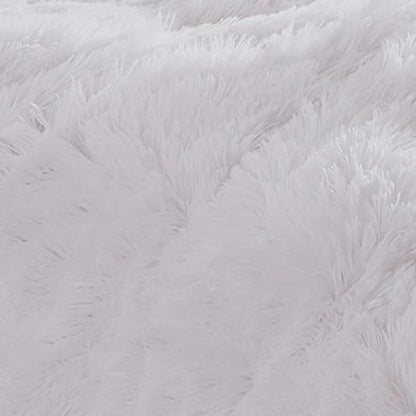 Twin Size Luxury Faux Fur Comforter Set - Soft & Breathable 5-Piece Bedding Collection - 1 Comforter, 1 Fitted Sheet, 1 Flat, 1 Pillowcase, 1 Pillow Sham - Deep Pocket - Premium Quality, White