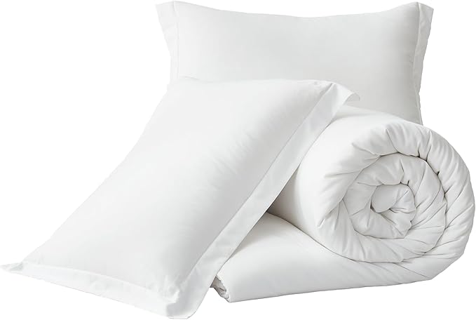 Chezmoi Collection Cliff 3-Piece Lightweight Cooling Comforter Set, King - Rayon Derived from Bamboo & Polyester Blended, Soft Breathable Bedding for Hot Sleepers, White