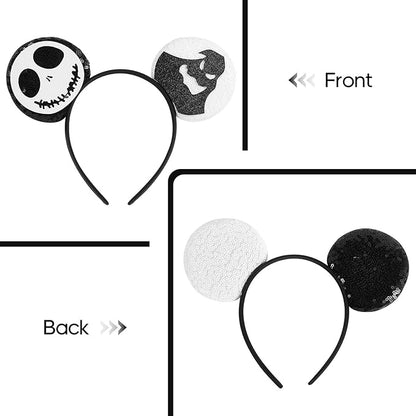 Mouse Ear Headbands,Sparkle Mouse Ears Headband for Boy Men Cartoon Princess Costume Cosplay Decoration (halloween jack)