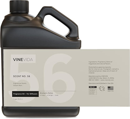 VINEVIDA [128 Fl Oz] Ocean Rain Fragrance Oil for Cold Air Diffusers, Essential Oils for Diffuser Oil Refill & Air Freshener Room Spray