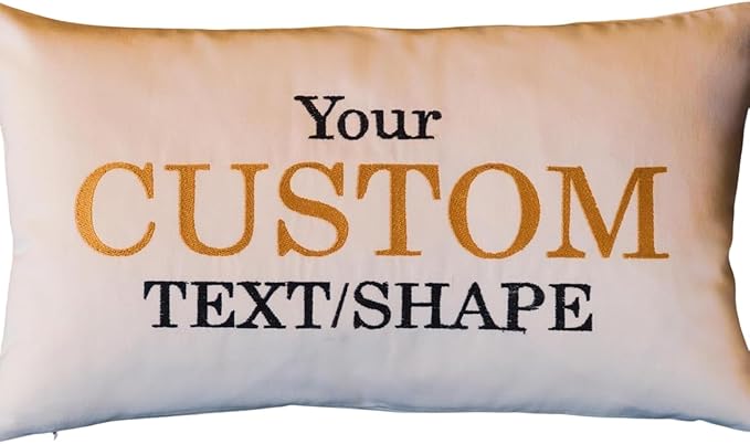 Create Your Own Embroidered Throw Pillow – Personalized with Name, Quote, Monogram, Logo or Shape – Handmade on Durable Cotton – Thoughtful Gift Idea for Loved Ones, Home Accent or Special Occasions