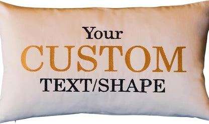 Create Your Own Embroidered Throw Pillow – Personalized with Name, Quote, Monogram, Logo or Shape – Handmade on Durable Cotton – Thoughtful Gift Idea for Loved Ones, Home Accent or Special Occasions
