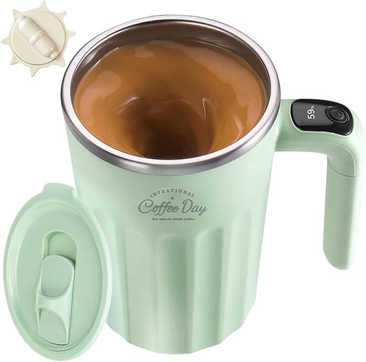 Drink Stirrer,Self Stirring Mug,Self Stirring Coffee Mug,Suitable for Coffee, Milk, Cocoa and Other Beverages (Matcha Green)