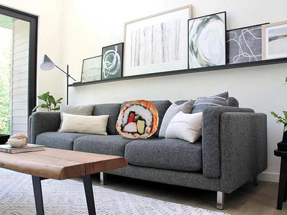 Sushi Pillow Cute Plush Throw Pillow Large Japanese Salmon Rice Sushi Roll Cushion Pillow for Bed Home Sofa