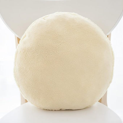 ChezMax Macaron Pillow Plush Back Bolster Cushion Microbead Throw Pillow Case Round Seat Cushion Home Decor Pillow for Sofa Bedroom Office Dormitory Car 14.5" Shiroi Koibito