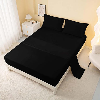 Black Floral Comforter Set Full Colorful Floral Bedding Sets 7PCS,Light Colorful Flower Bedding Set 7 Piece in A Bag,Bed Sheet Set Flower Decor,Microfiber Ultra-Soft Lightweight Microfiber