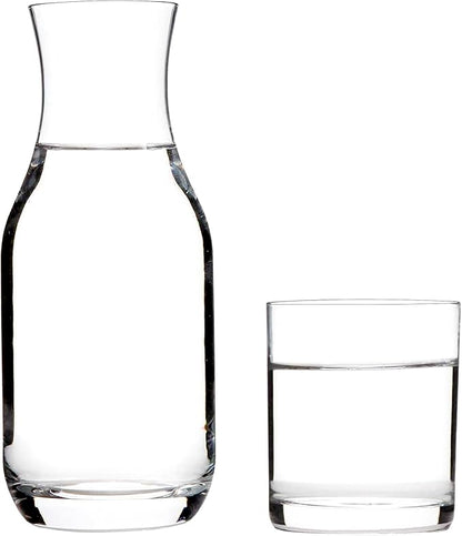 Lily's Home Bedside Night Water Carafe with Tumbler Glass, Use in Bedroom Bathroom, or Kitchen, Use Cup as Lid, 16 Ounces Contemporary