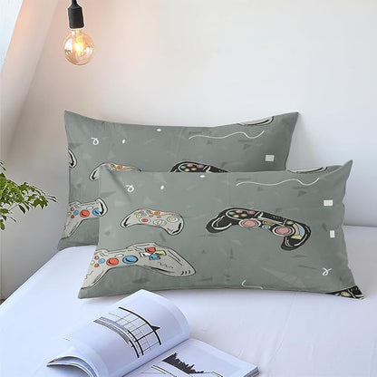 Boys Gaming Comforter Set King Size, Gamer Soft Bedding Set with 2 Pillowcases, Great Bedroom Decor/104 * 90