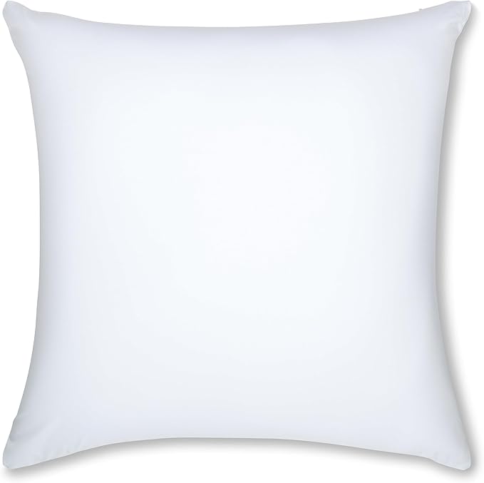 PILLOWY 24" x 24" Throw Pillow - White: 1 PCS Luxurious Premium Microbead Pillow with 85/15 Nylon/Spandex Fabric. Forever Fluffy, Outstanding Beauty & Support. Silky, Soft & Beyond Comfortable