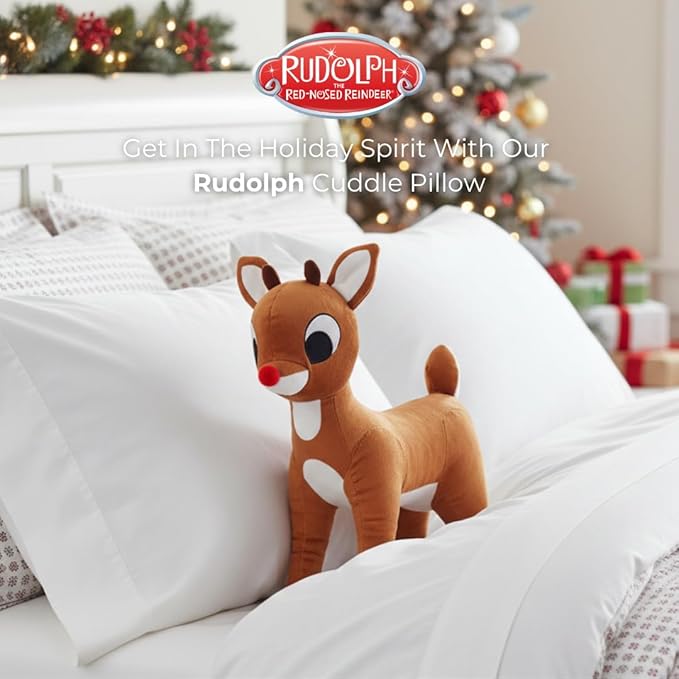 Franco Rudolph The Red Nose Reindeer Kids Holiday & Christmas Bedding Super Soft Plush Cuddle Pillow Buddy, One Size, (Officially Licensed Product)