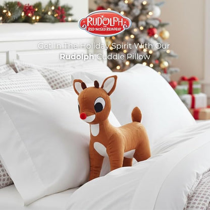 Franco Rudolph The Red Nose Reindeer Kids Holiday & Christmas Bedding Super Soft Plush Cuddle Pillow Buddy, One Size, (Officially Licensed Product)