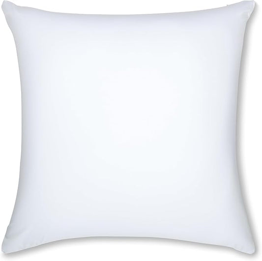 PILLOWY 22" x 22" Throw Pillow - White: 1 PCS Luxurious Premium Microbead Pillow with 85/15 Nylon/Spandex Fabric. Forever Fluffy, Outstanding Beauty & Support. Silky, Soft & Beyond Comfortable