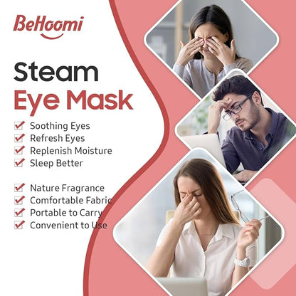 30Packs Steam Eye Mask, Heated Eye Mask Warm Compress for Eyes, Self Heating Disposable Steam Mask for Home Sleep, Spa, Travel Essentials & Relaxation Gifts, Stocking Stuffers (Rose)