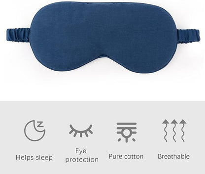 HBHLFZ Sleep Mask 2 Pack - Bamboo Viscose Fiber Sleeping Eye Mask - with Elastic Band/Headband - Comfort Sleeping Shade - for Nighttime Sleeping, Traveling & Napping（Navy Blue）