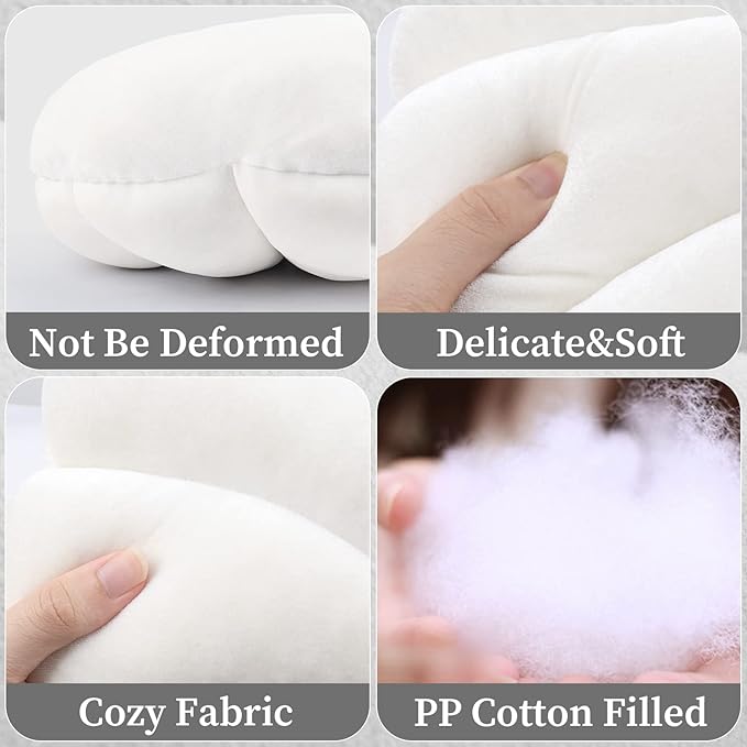 Yi-gog Seashell Pillow Sea Shaped Decorative Princess Throw Pillow 3D Velvet Soft Ocean Cute Throw Pillows for Bed Couch Chair Sofa Room 13.4 X 9.8 inch