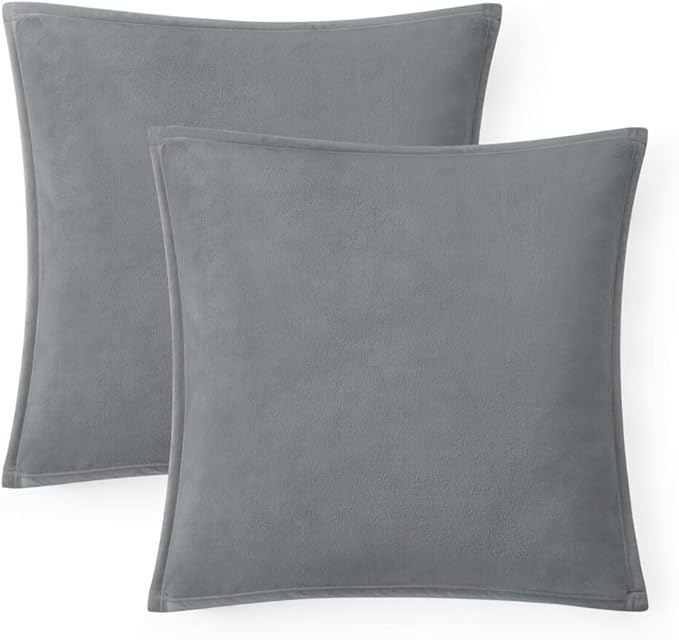 UGG Coco 2-Pack Decorative Pillows - Soft & Plush Throw Pillow Inserts with Throw Pillow Covers - Perfect for Sofa, Bed, Living Room Decor or Home Decor, 20" x 20", Seal Gray