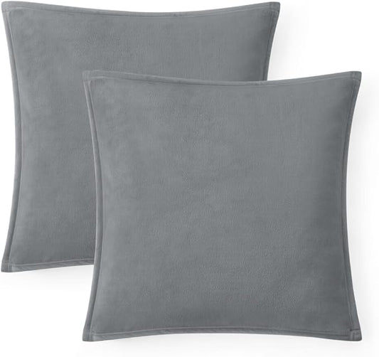 UGG Coco 2-Pack Decorative Pillows - Soft & Plush Throw Pillow Inserts with Throw Pillow Covers - Perfect for Sofa, Bed, Living Room Decor or Home Decor, 20" x 20", Seal Gray