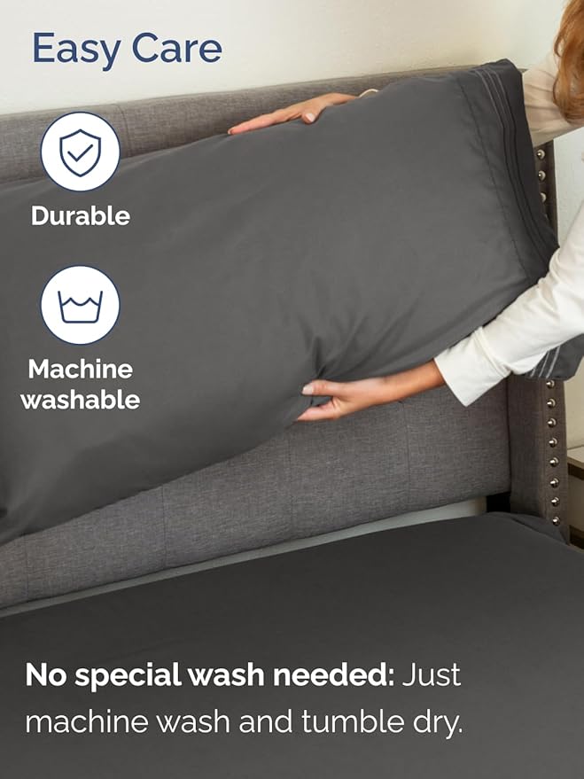 Extra Deep Split King Sheet Set - 7 Piece Breathable and Cooling Sheets - Hotel Luxury Bedding for Women, Men, Kids & Teens - Easy & Secure Fit - Soft and Wrinkle Free - Extra Deep Pockets - Charcoal