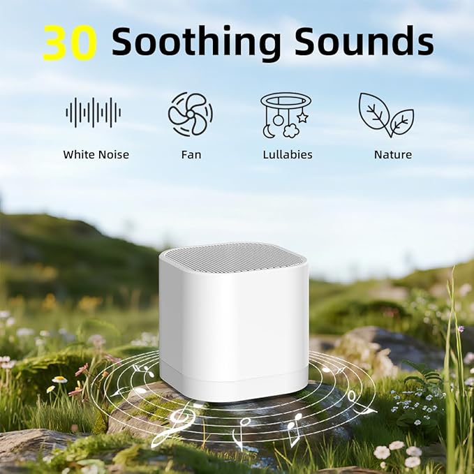 SleeZOO Portable Sound Machine for Sleep Mini White Noise Machine for Baby Kids Adults with 30 Soothing Sounds 4 Timers 32 Volume Levels Memory Function Sleep Machine for Travel Camping Home Office