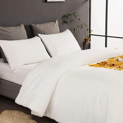 Cottonight Twin Velvet Comforter Set - Plush Fluffy Flannel Bedding - Modern Solid White Blanket Quilts - Soft Thick Warm Plain White Comforter Set for Women & Men