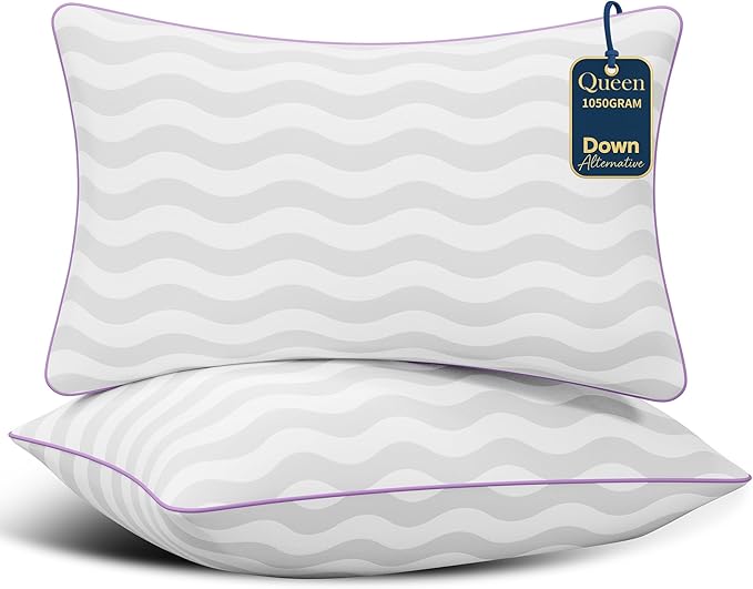 Dreamara Pillows Queen Size Set of 2 - Hotel Collection Bed Pillows with Down Alternative Fill, Soft & Supportive for Side, Stomach & Back Sleepers, Fully Machine Washable & Adjustable Loft Design