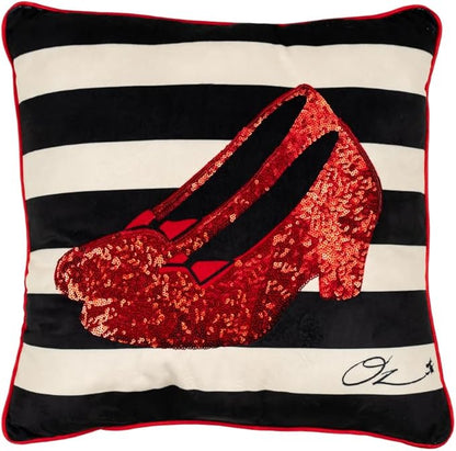 Collectibles The Wizard of Wicked Witch Ruby Slippers Sequin Bedding Super Soft Plush Decorative Throw Pillow, 16 in X 16 in, (Officially Licensed Product) by Franco