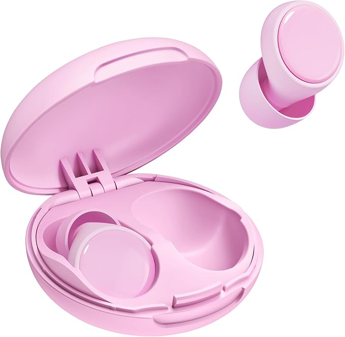45dB Ear Plugs for Sleeping Noise Cancelling, Noise Reduction Earplugs for Sleep, Snoring, Reusable Noise Cancelling Ear Plugs for Concerts, Work, Airplane, Silicone Sleep Earplugs with 8 Tips Pink
