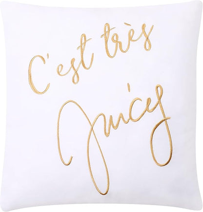 Juicy Couture Cabana Stripe Reversible Bedding Set - King Size - Lavender/White Stripe Print – 6 Piece Set – Includes 1 104" x 90" Comforter, 3 Decorative Pillows, 2 Shams