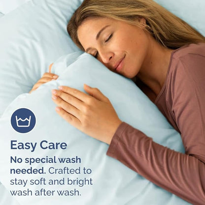 Queen Pillow Cases Set of 8 - Ultra Soft Hotel Quality Pillowcase Covers - Comfy, Cozy & Wrinkle Free - Shrink, Stain and Fade Resistant - Machine Washable Pillow Protectors - 8 Piece Set - Ice Blue
