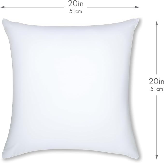 PILLOWY 20"x20" Throw Pillowcases (Cover Only) - 85/15 Nylon, Spandex - Luxurious, Silky, Stretchy & Soft - 1Pcs Solid Color - A Perfect Choice for Couch Chairs Sofa Bed Adult or Kids Bedroom, White