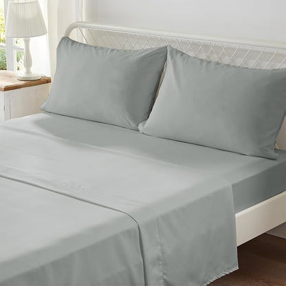 Zzlpp Full Comforter Set 7 Pieces, Grey Seersucker Bed in a Bag with Comforter and Sheets, All Season Bedding Sets with 1 Comforter, 2 Pillow Shams, 2 Pillowcases, 1 Flat Sheet, 1 Fitted Sheet