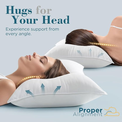 viewstar Bed Pillows Queen Size Set of 2, Hotel Quality, Down Alternative Pillow for Side, Back, or Stomach Sleepers, Soft