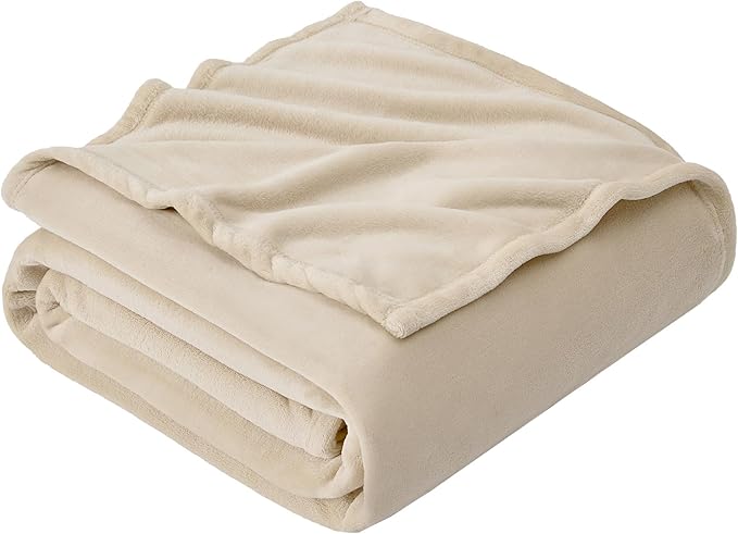 Hansleep Fleece King Size Blanket for Bed Taupe, Super Soft Flannel Fuzzy King Plush Cozy Blanket for All Seasons, Taupe, King 90x108 Inches