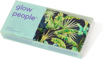 Glow People Silk Sleep Mask – 100% Mulberry Silk Eye Mask for Sleeping, Total Blackout, Cloud-Soft and Adjustable for Beauty Sleep and Travel - Tropics