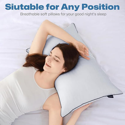 GOHOME Pillows Queen Size Set of 4 - Bed Pillows for Sleeping 4 Pack, Cooling Supportive Hotel Pillows with Premium Soft Down Alternative Fill for Side Stomach and Back Sleepers