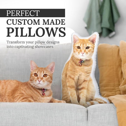 Ships Next Day, Made in USA, Custom Pillow from Photo - Shaped Cutout Personalized Pillow - Dog/Cat/Family/Friends Face/Cars/Logos - Double Sided - 8 Sizes -Funny Pillows - Pet Memorial (16 Inch)