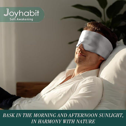 Joyhabit Silk Sleep mask | 100% Mulberry for Women Men Ultra Soft Blackout Eye Cover with Adjustable Band, Breathable No Eye Pressure, Ideal for Sleep, Travel, Naps & Meditation, Silver Gray
