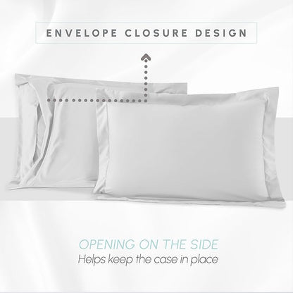 Elegant Comfort 3-Piece Box Stitched Down Alternative Comforter with Shams - Ultra Soft for All Season Duvet Insert with Corner Tabs, Plush Cozy 3PC Comforter Set, Oversize King, White