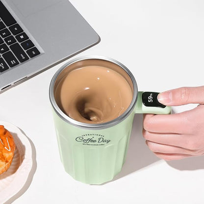 Drink Stirrer,Self Stirring Mug,Self Stirring Coffee Mug,Suitable for Coffee, Milk, Cocoa and Other Beverages (Light Creen)
