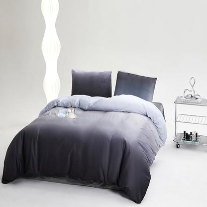 CLOTHKNOW Grey Silver Fluffy Queen Comforter Set 3Pcs Velvet Bedding Comforter Sets Soft Grey Queen Size Comforter Sets with 2 x Pillow Cases