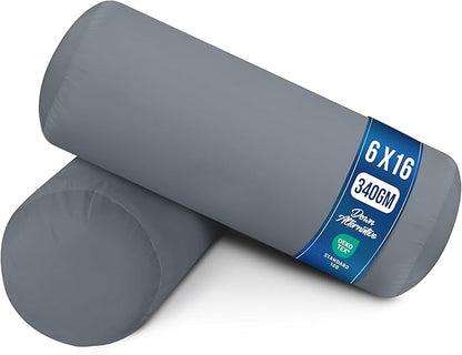 Utopia Bedding Bolster Pillows Insert (Pack of 2, Grey) - 6 x 16 Inches Bed and Couch Pillows - Indoor Decorative Pillows