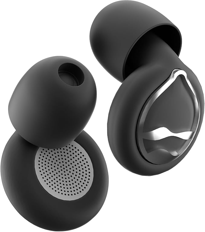 Ear Plugs for Sleeping Ultra-Soft Silicone Earplugs for Noise Cancelling Concerts Reusable Noise Reduction Earbuds for Travel Focus Work 33dB Hearing Protection with 9 Ear Tips & Case (Black)