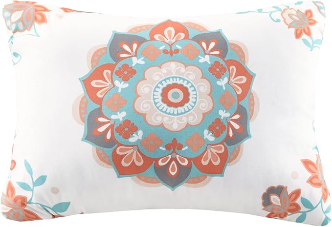 Intelligent Design Complete Bed In A Bag Casual Boho Comforter with Sheet Set Decorative Pillow, All Season Bedding Set, Twin XL, Vinnie Aqua 6 Piece