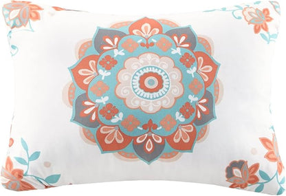 Intelligent Design Complete Bed In A Bag Casual Boho Comforter with Sheet Set Decorative Pillow, All Season Bedding Set, Twin XL, Vinnie Aqua 6 Piece