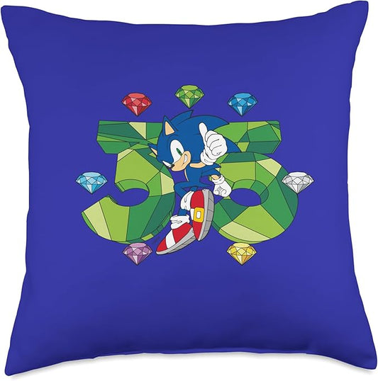 Sonic The Hedgehog: 35th Anniversary Key Visual Throw Pillow