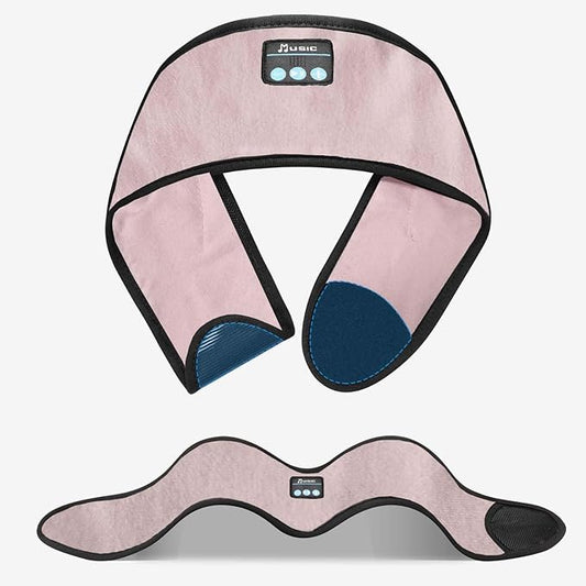 Adjustable Headband Headphones, Sleeping Headphones with Ultra-Thin Speakers, Bluetooth Headband for Side Sleepers, Yoga, Running, Workout, Travel-Pink