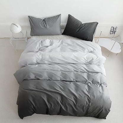 Cottonight Grey Gradient Comforter Set Queen Grey and Black Bedding Comforter Set Full Gradient Color Blanket Quilts Aesthetic Soft Breathable Green 3 Piece Comforter Set for Women Men
