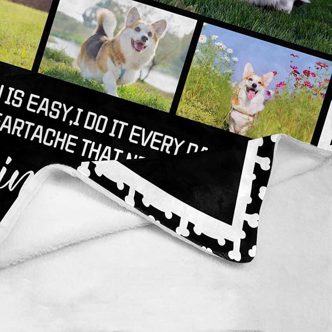 D-Story Pet Memorial Gifts - Dog Memorial Blanket Personalized with Photo - Pets Remembrance Sympathy Gift for Who Loss of Dog - Custom Dogs Passed Away Ornament with Picture Blankets
